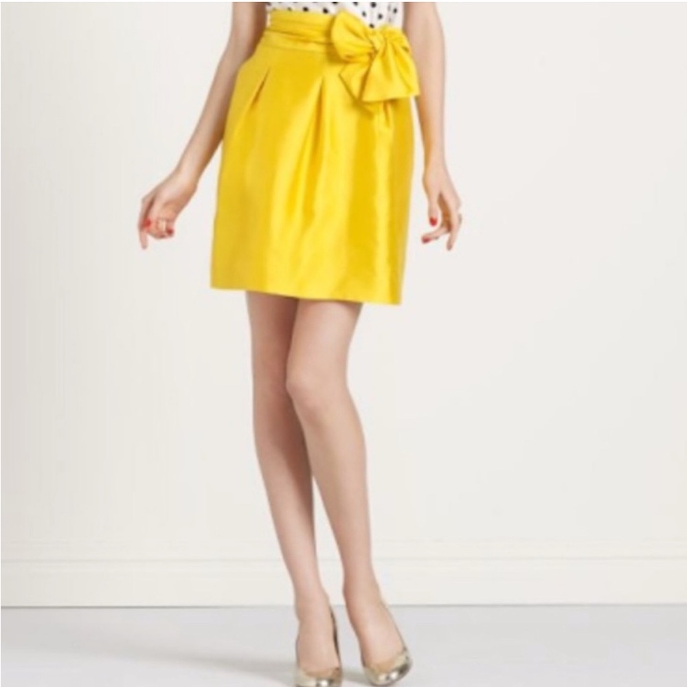 Silk Kate Spade Yellow Bow Skirt